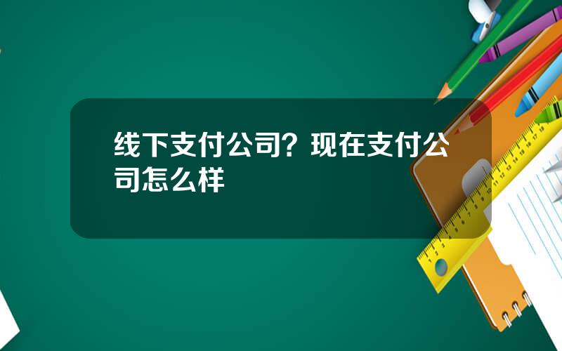 线下支付公司？现在支付公司怎么样