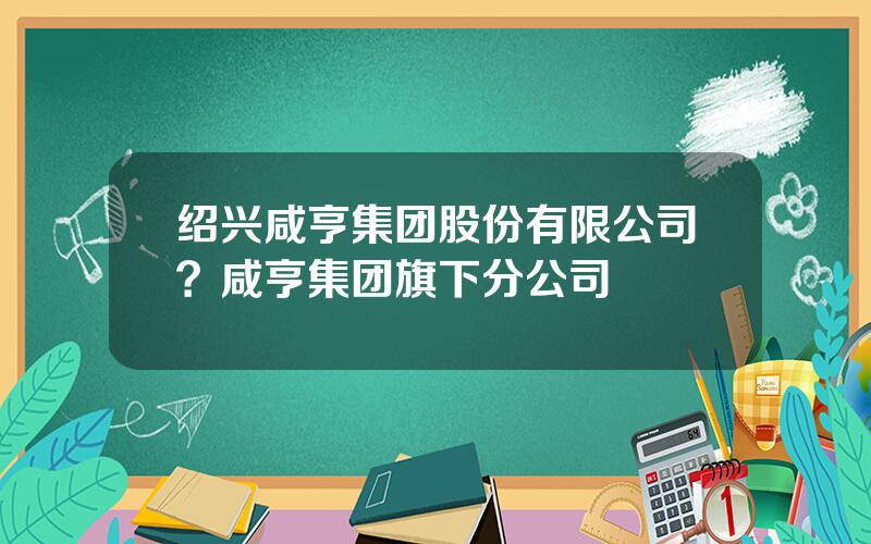 绍兴咸亨集团股份有限公司？咸亨集团旗下分公司