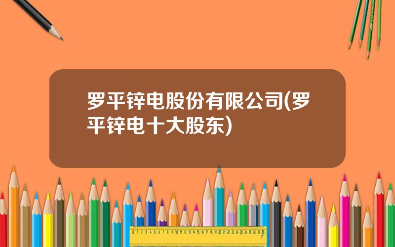 罗平锌电股份有限公司(罗平锌电十大股东)