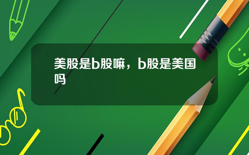 美股是b股嘛，b股是美国吗