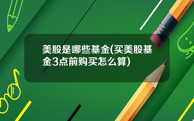 美股是哪些基金(买美股基金3点前购买怎么算)