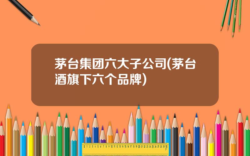 茅台集团六大子公司(茅台酒旗下六个品牌)
