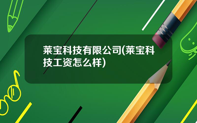 莱宝科技有限公司(莱宝科技工资怎么样)