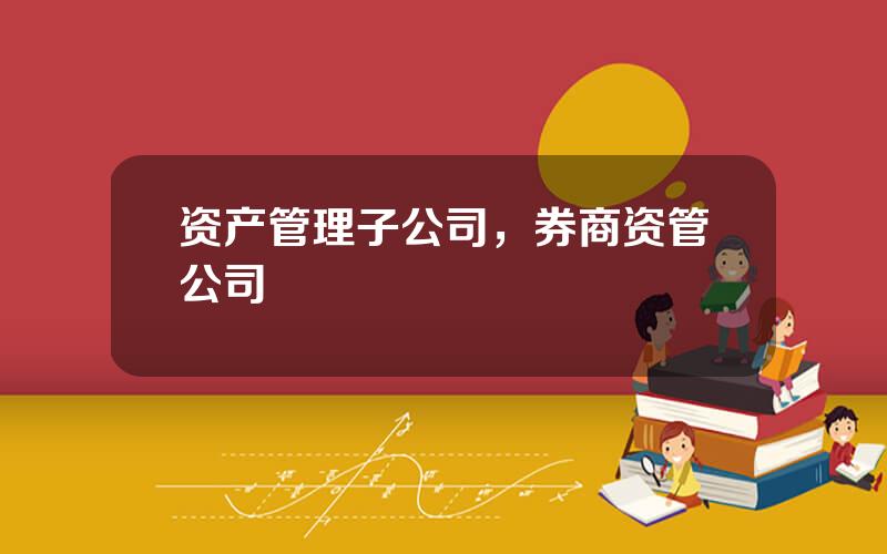 资产管理子公司，券商资管公司