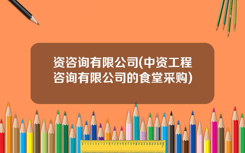 资咨询有限公司(中资工程咨询有限公司的食堂采购)