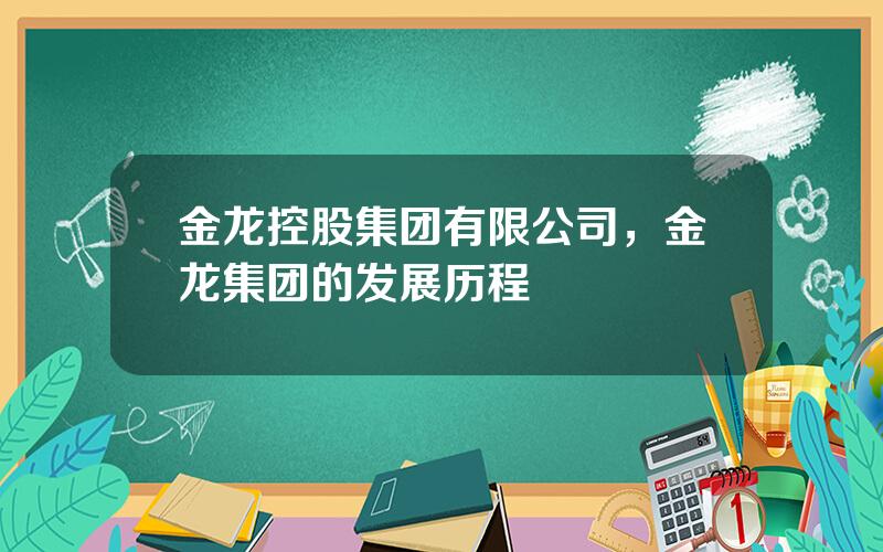 金龙控股集团有限公司，金龙集团的发展历程