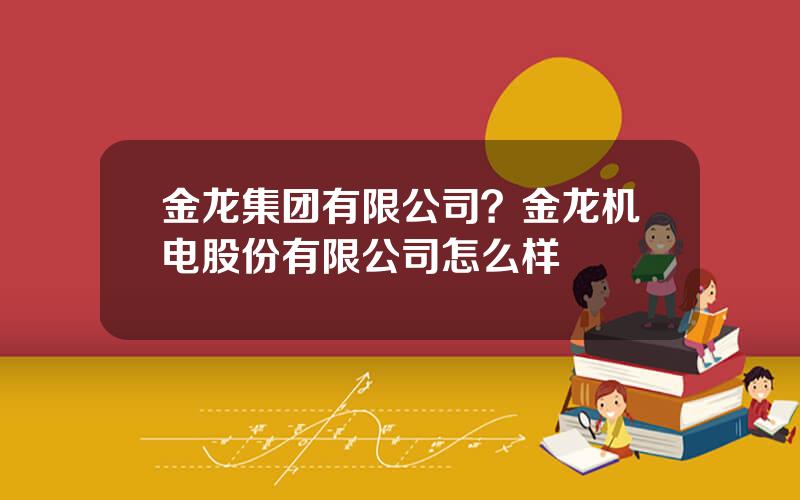 金龙集团有限公司？金龙机电股份有限公司怎么样