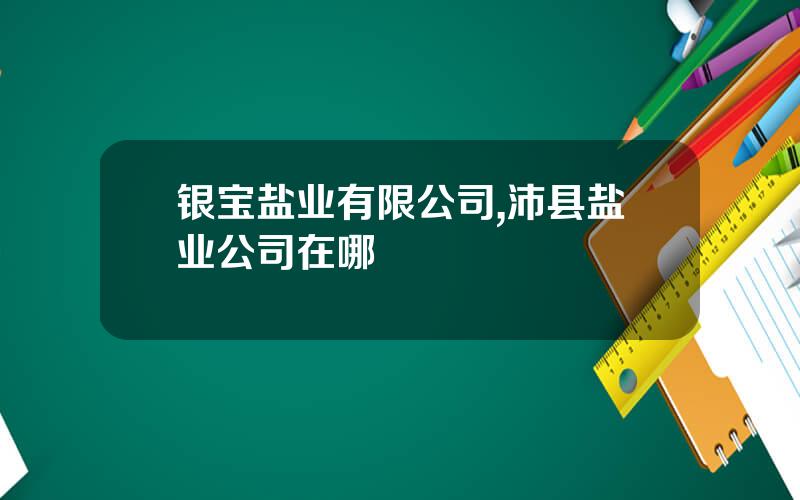 银宝盐业有限公司,沛县盐业公司在哪
